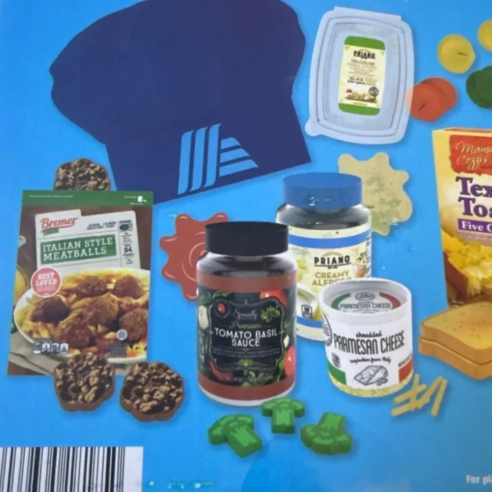Aldi PASTA NIGHT SET 35pc Grocery Dinner Food Kids Toy Pretend Play Set NEW